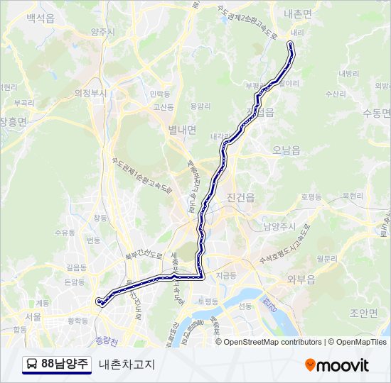88남양주 bus Line Map