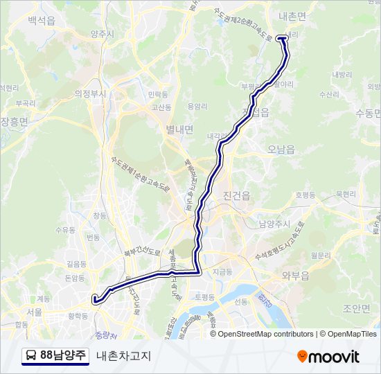 88남양주 bus Line Map