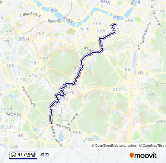 917안양 Bus Line Map