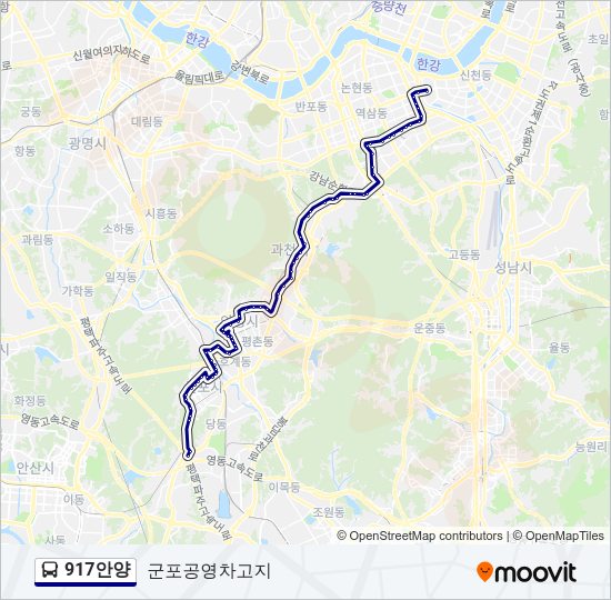 917안양 버스 노선 지도