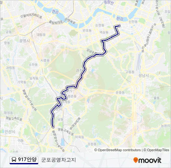 917안양 Bus Line Map