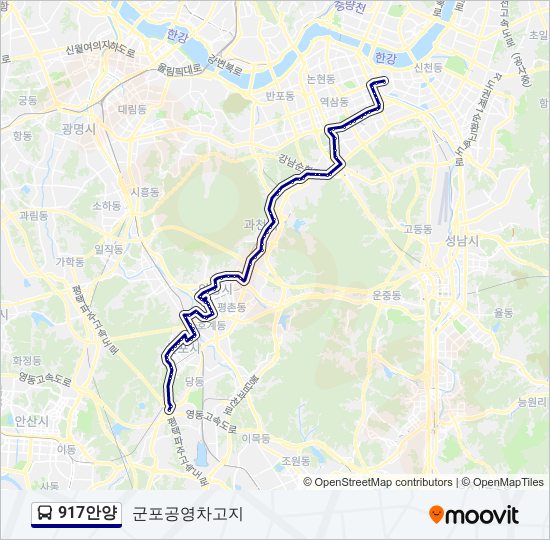 917안양 bus Line Map