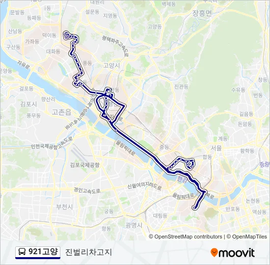921고양 버스 노선 지도