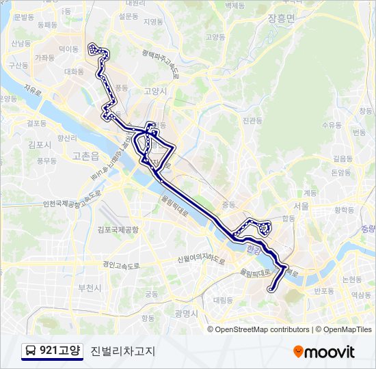921고양 bus Line Map