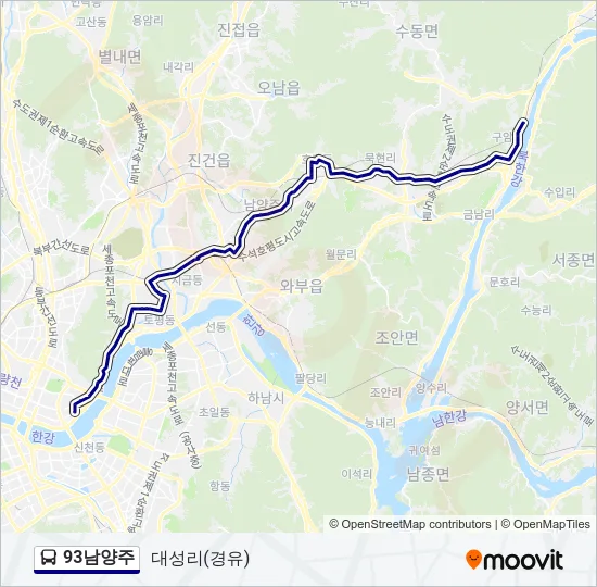 93남양주 버스 노선 지도
