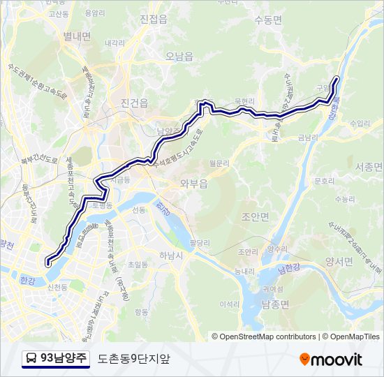 93남양주 버스 노선 지도