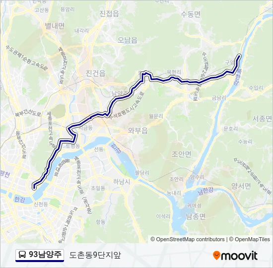 93남양주 Bus Line Map