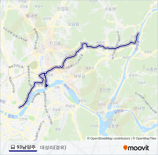 93남양주 Bus Line Map