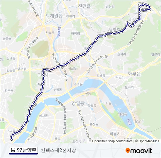 97남양주 bus Line Map