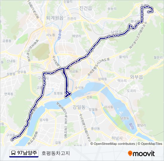 97남양주 bus Line Map