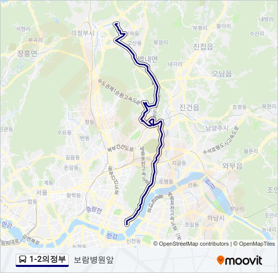 1-2의정부 Bus Line Map