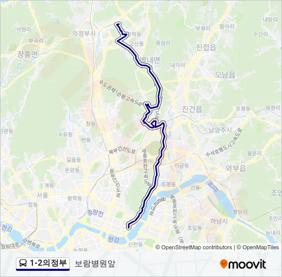 1-2의정부 버스 노선 지도