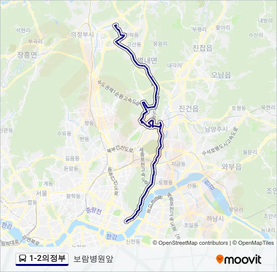 1-2의정부 Bus Line Map