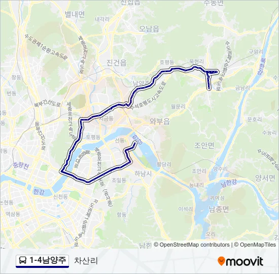 1-4남양주 버스 노선 지도