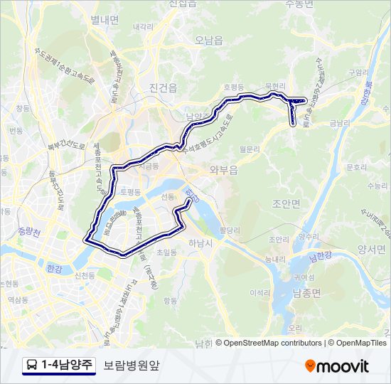 1-4남양주 버스 노선 지도