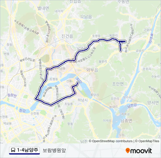 1-4남양주 버스 노선 지도