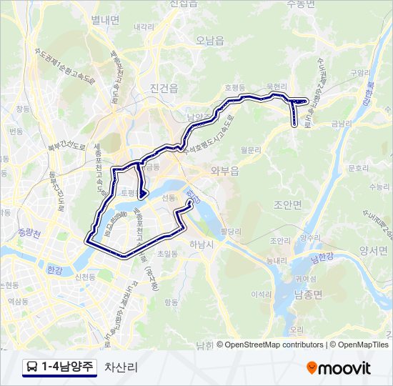 1-4남양주 버스 노선 지도