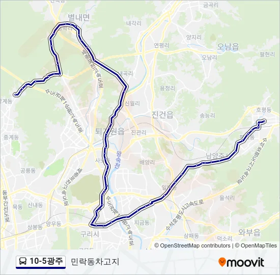 10-5광주 버스 노선 지도