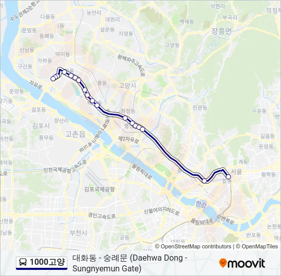 1000고양 Bus Line Map