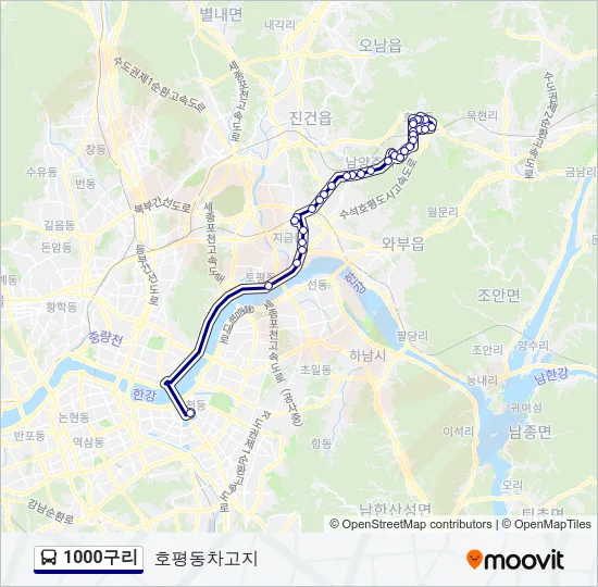1000구리 버스 노선 지도