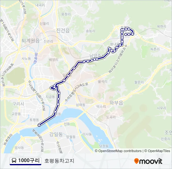 1000구리 버스 노선 지도