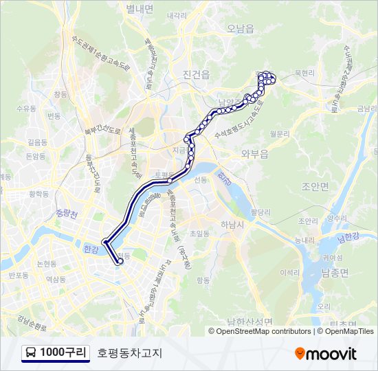 1000구리 bus Line Map