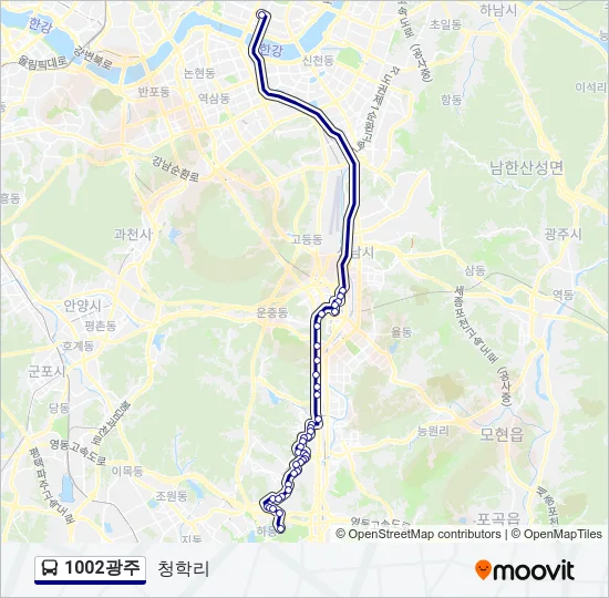 1002광주 버스 노선 지도