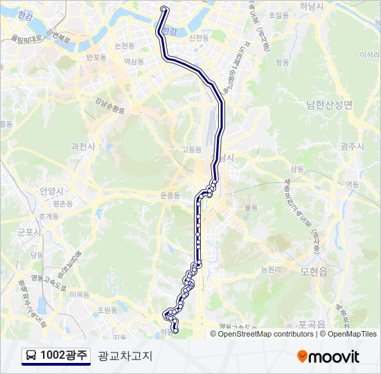 1002광주 bus Line Map