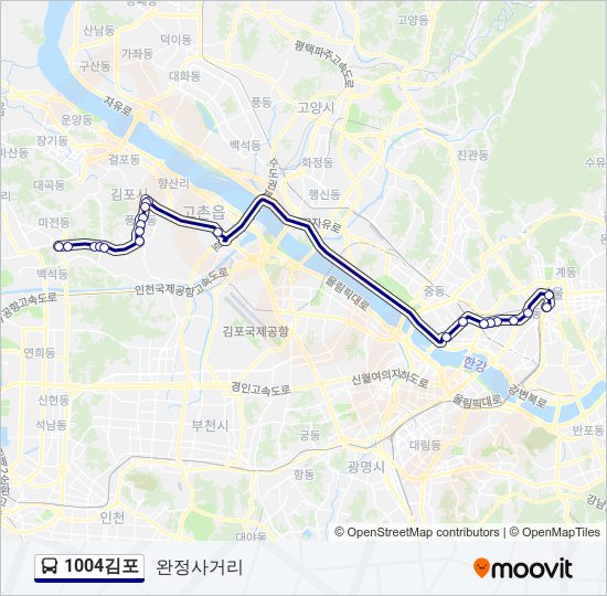 1004김포 bus Line Map