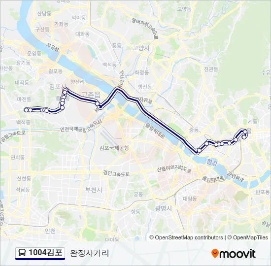 1004김포 버스 노선 지도