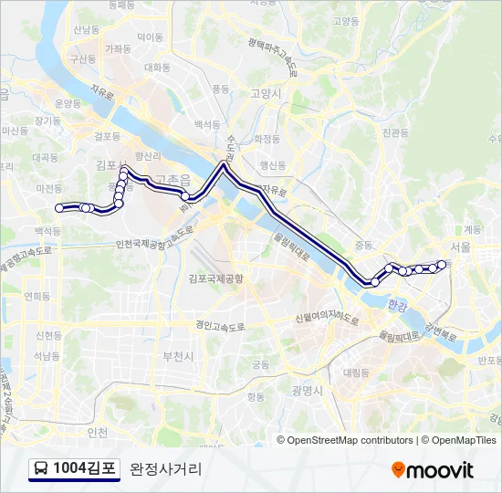 1004김포 버스 노선 지도