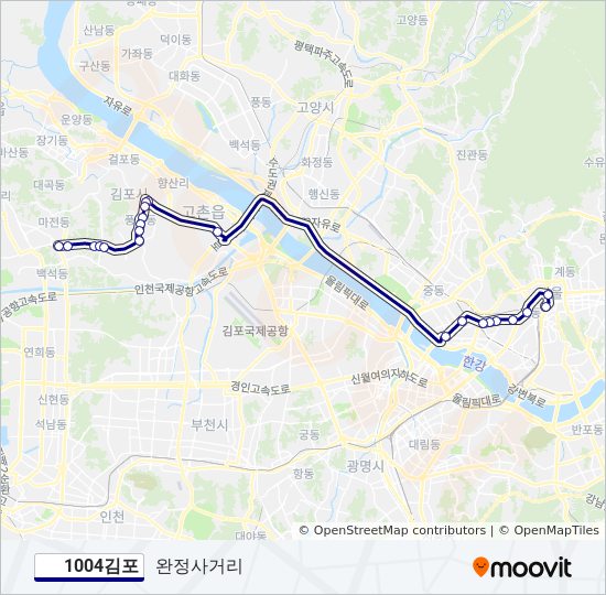 1004김포 버스 노선 지도