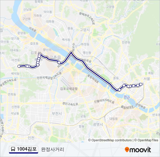 1004김포 버스 노선 지도