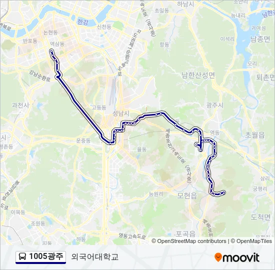 1005광주 버스 노선 지도