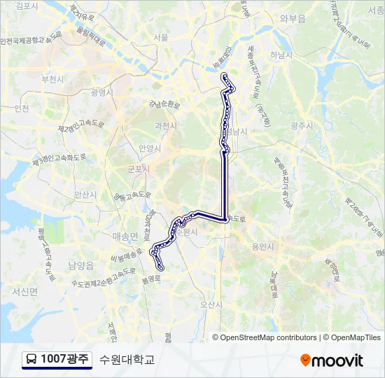 1007광주 버스 노선 지도