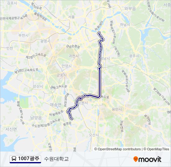1007광주 Bus Line Map