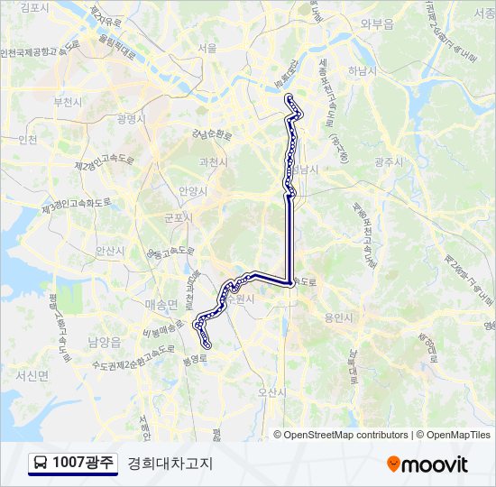 1007광주 bus Line Map