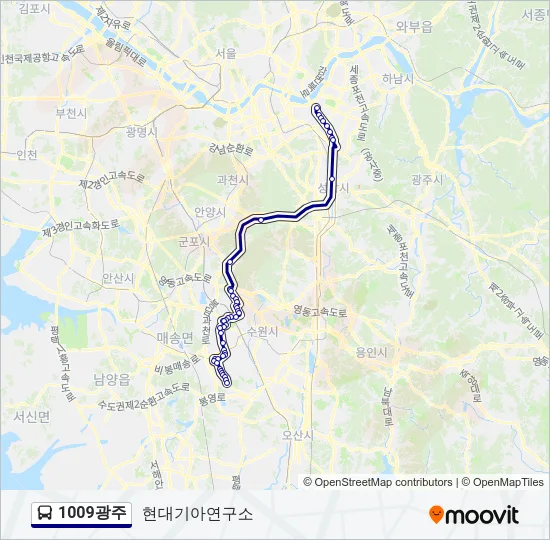 1009광주 Bus Line Map