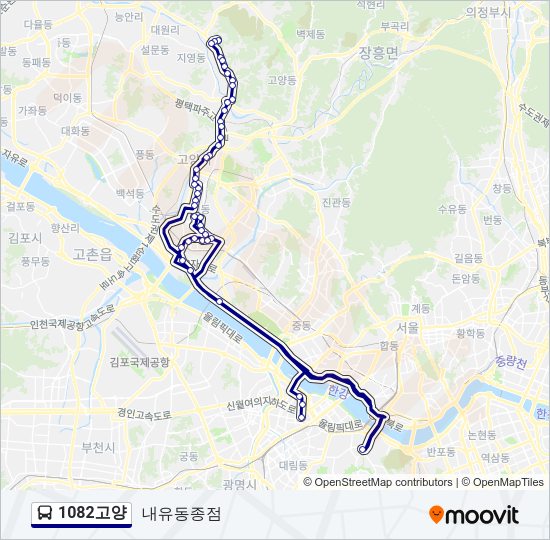 1082고양 버스 노선 지도