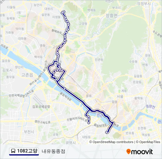 1082고양 버스 노선 지도