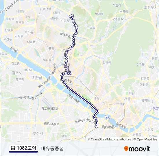 1082고양 bus Line Map