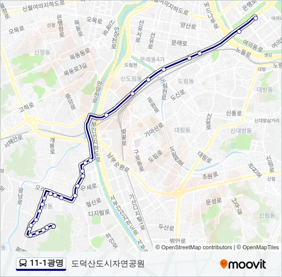 11-1광명 Bus Line Map