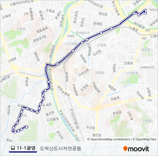 11-1광명 Bus Line Map
