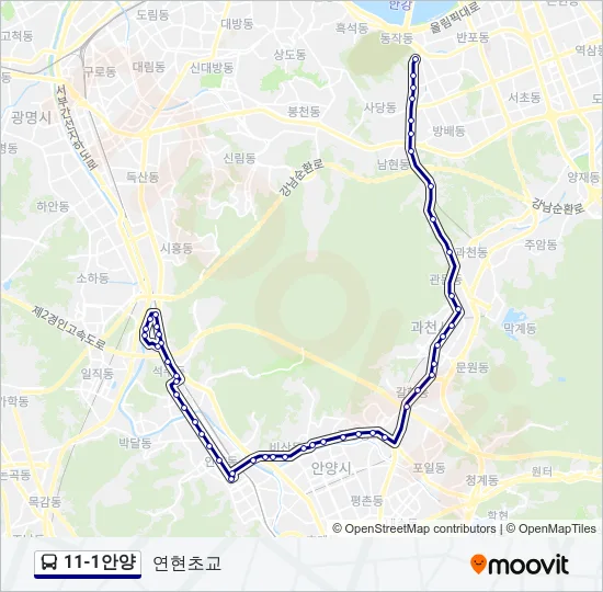 11-1안양 Bus Line Map