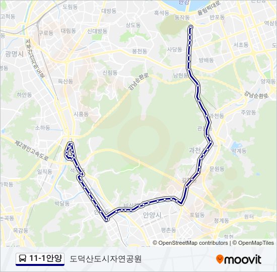 11-1안양 bus Line Map