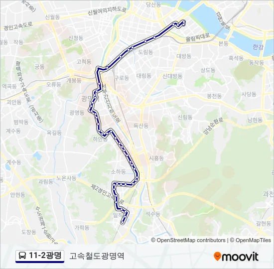 11-2광명 버스 노선 지도