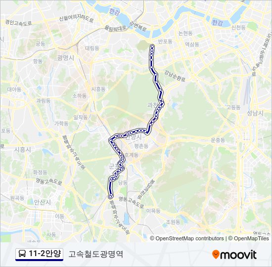11-2안양 버스 노선 지도