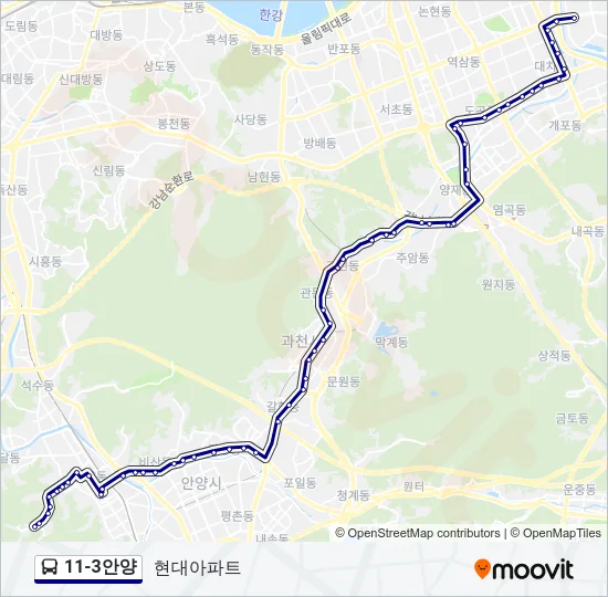 11-3안양 Bus Line Map