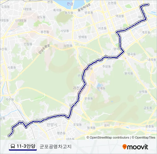 11-3안양 Bus Line Map