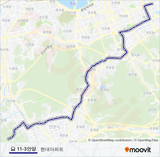 11-3안양 Bus Line Map